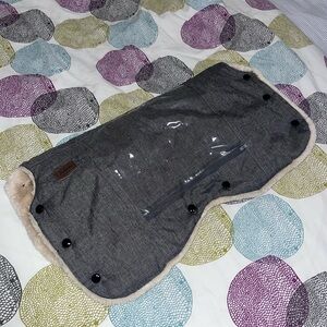 Orzbow Gray Stroller Hand Muff with Faux Fur Lining